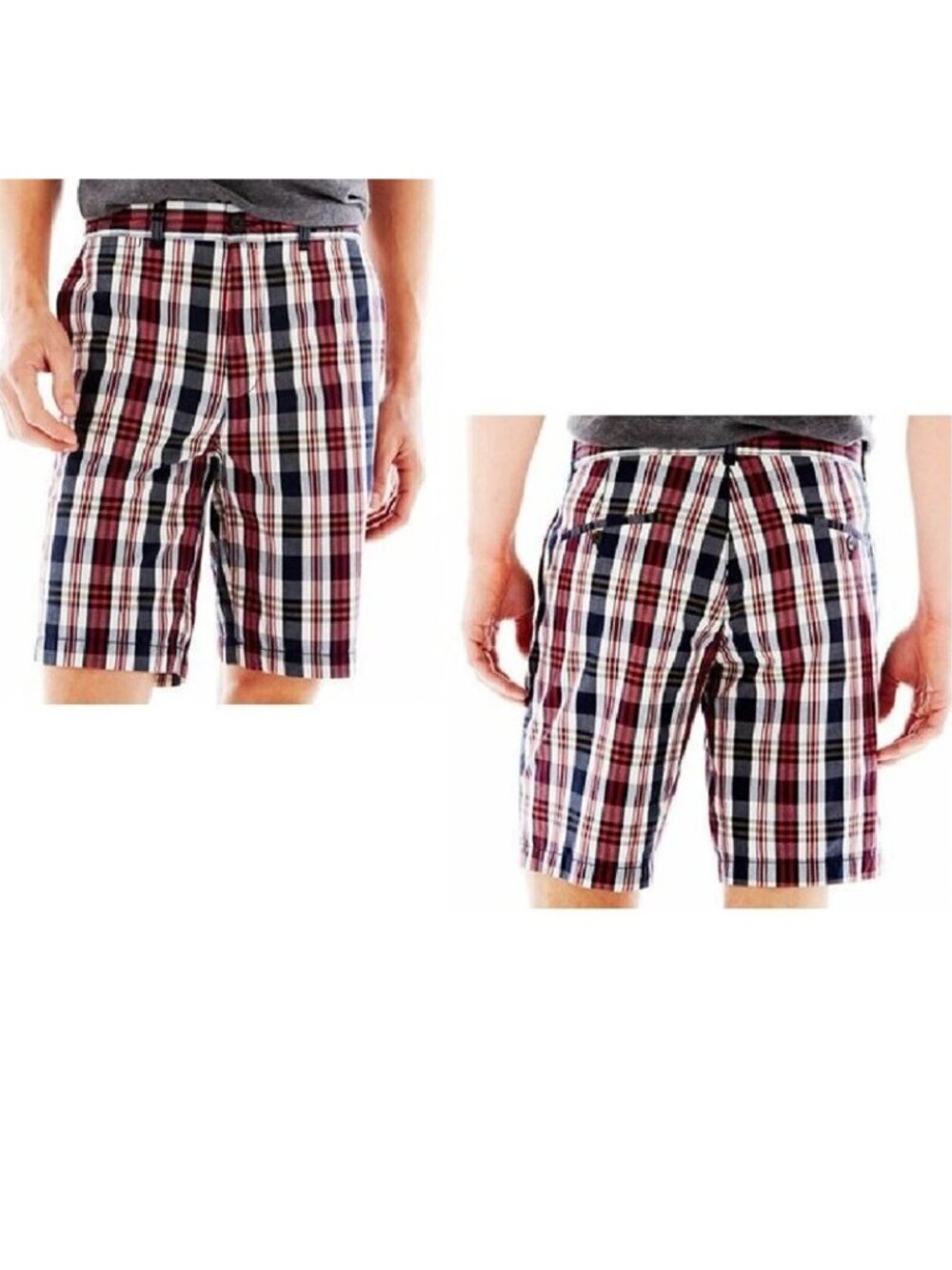 Men's Shorts jcp Plaid Flat Front size 38  NEW